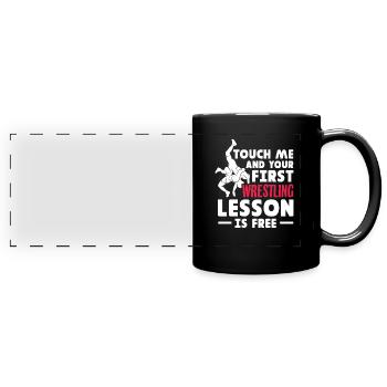 Wrestling Wrestler Fight Wrestling Ringer Gift - Full Colour Panoramic Mug - black - Front