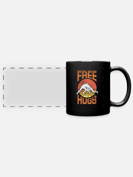 Wrestling - Panorama-Tasse farbig - Schwarz