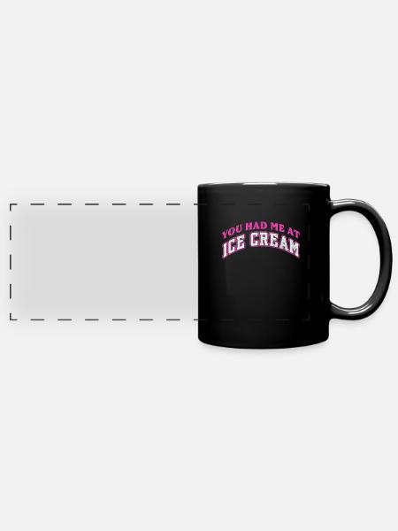 Eiscreme - Panorama-Tasse farbig - Schwarz