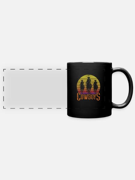 Cowboy - Panorama-Tasse farbig - Schwarz