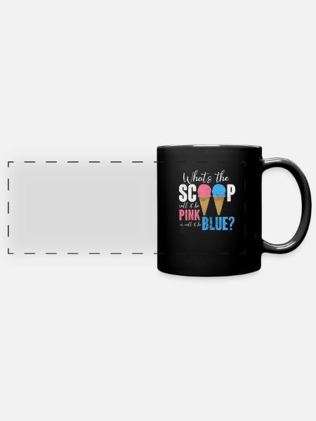 Eiscreme - Panorama-Tasse farbig - Schwarz
