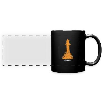 Schach - Panorama-Tasse farbig - Schwarz - Vorne