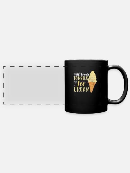 Eiscreme - Panorama-Tasse farbig - Schwarz