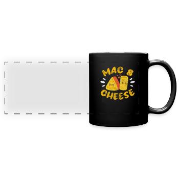 Käse - Panorama-Tasse farbig - Schwarz - Vorne