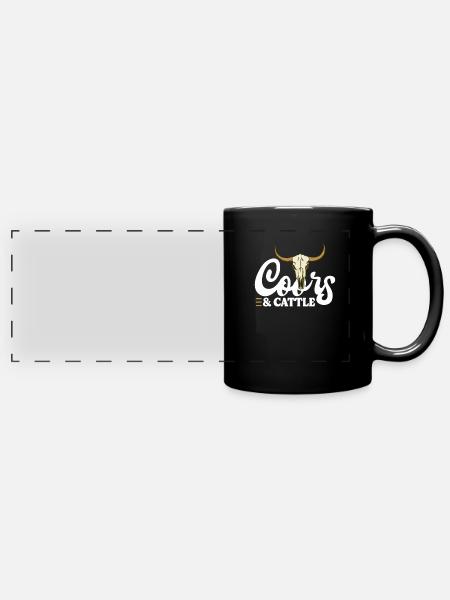 Cowboy Cowboystiefel Western Geschenk - Panorama-Tasse farbig - Schwarz