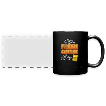 Käse - Panorama-Tasse farbig - Schwarz - Vorne