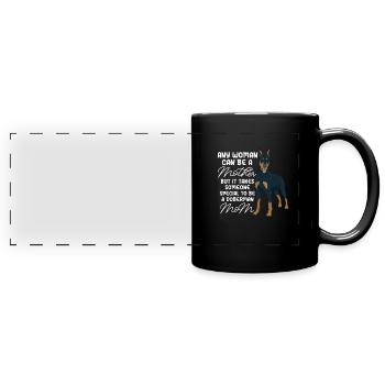 Doberman chien chiens cadeau pour animaux de compagnie - Mug panoramique uni - noir - Devant