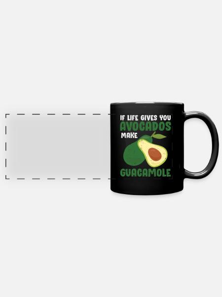 Avocado - Panorama-Tasse farbig - Schwarz
