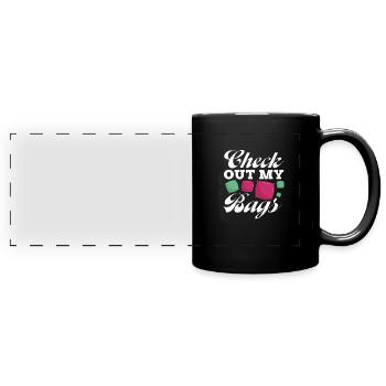 Cornhole pouf trou aveugle cadeau - Mug panoramique uni - noir - Devant