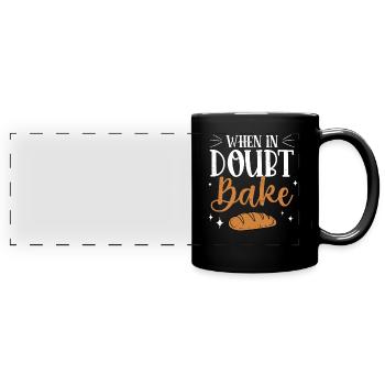 Bäcker - Panorama-Tasse farbig - Schwarz - Vorne