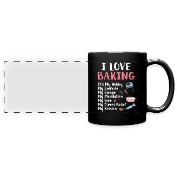Bäcker - Panorama-Tasse farbig - Schwarz - Vorne