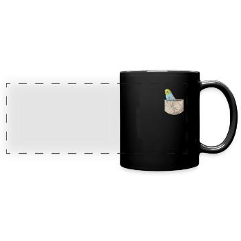 Perruche ondulée - Mug panoramique uni - noir - Devant