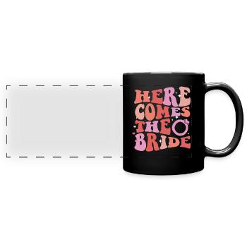 Junggesellin Jungesellinnenabschied Braut - Panorama-Tasse farbig - Schwarz - Vorne