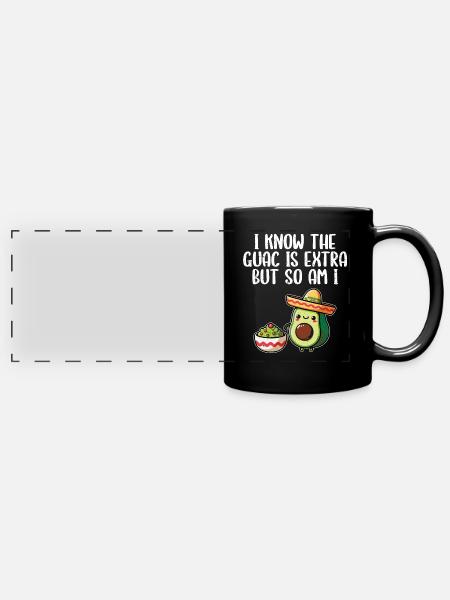 Avocado - Panorama-Tasse farbig - Schwarz