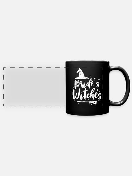 Junggesellin - Panorama-Tasse farbig - Schwarz