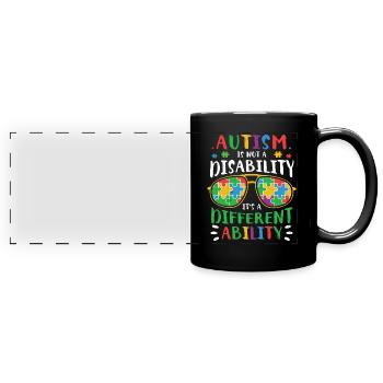Autisme - Mug panoramique uni - noir - Devant