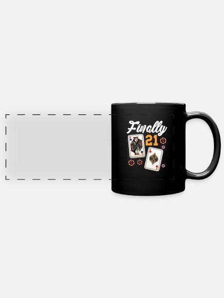 Black Jack - Panorama-Tasse farbig - Schwarz