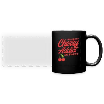 Cherry Cherry Tree Cherry Blossom Fruit Gift - Full Colour Panoramic Mug - black - Front