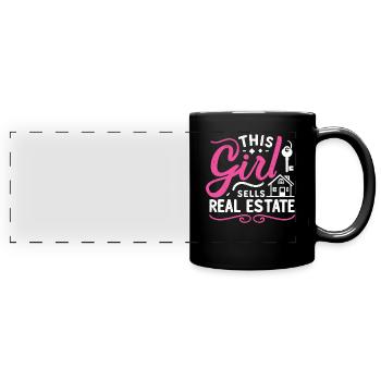 Immobilienmakler - Panorama-Tasse farbig - Schwarz - Vorne