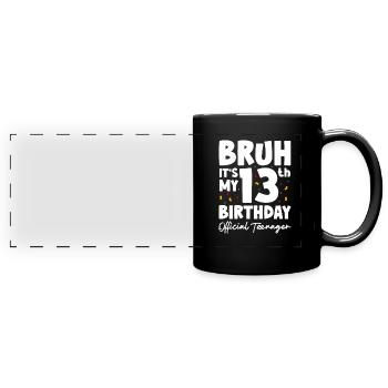 Teenager Teenie Teen Teens Teeny Geschenk - Panorama-Tasse farbig - Schwarz - Vorne