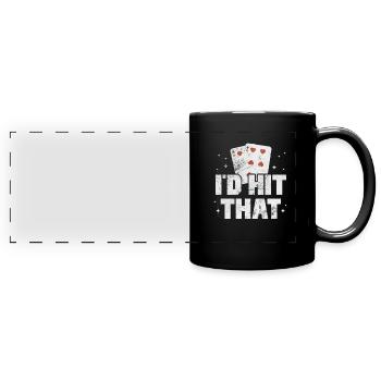 Black Jack Blackjack Kartenspiel Casino Geschenk - Panorama-Tasse farbig - Schwarz - Vorne