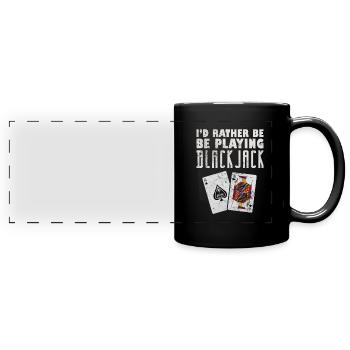 Black Jack Blackjack Kartenspiel Casino Geschenk - Panorama-Tasse farbig - Schwarz - Vorne