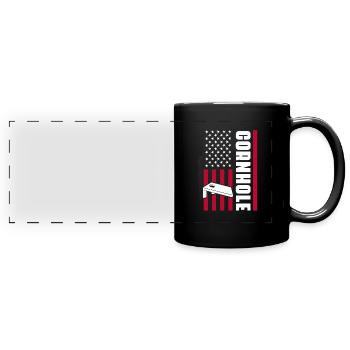 Cornhole Beanbag Cadeau de trou aveugle - Mug panoramique uni - noir - Devant