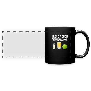 Tequila Sunrise Booze Party Mexico Gift - Full Colour Panoramic Mug - black - Front