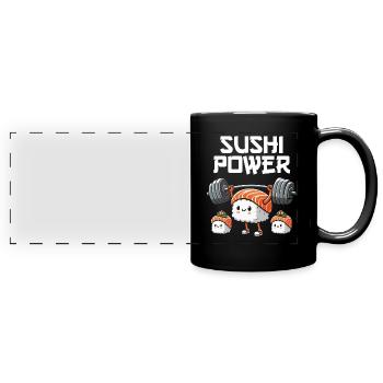 Sushi Essen Japan Nigiri Geschenk - Panorama-Tasse farbig - Schwarz - Vorne