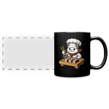 Sushi Essen Japan Nigiri Geschenk - Panorama-Tasse farbig - Schwarz - Vorne