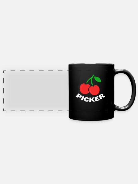 Kirsche Kirschbaum Kirschblüte Frucht Geschenk - Panorama-Tasse farbig - Schwarz