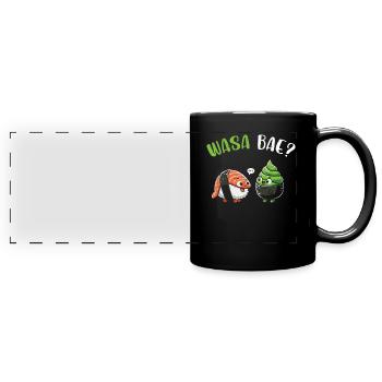 Sushi - Panorama-Tasse farbig - Schwarz - Vorne