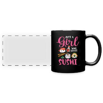 Sushi Essen Japan Nigiri Geschenk - Panorama-Tasse farbig - Schwarz - Vorne