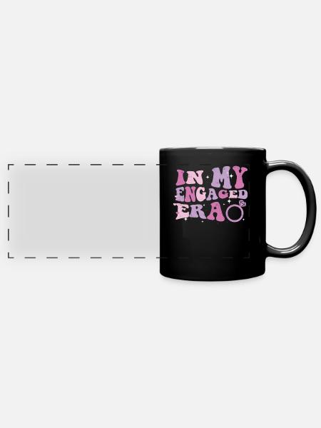 Junggesellin - Panorama-Tasse farbig - Schwarz