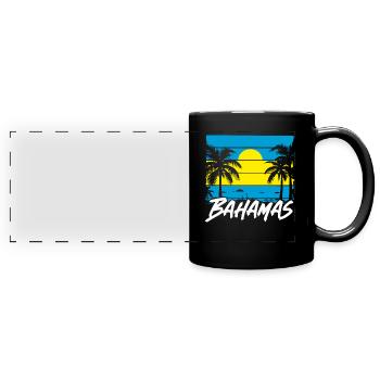 Bahamas Île des Caraïbes Cadeau d’été de l’Atlantique - Mug panoramique uni - noir - Devant