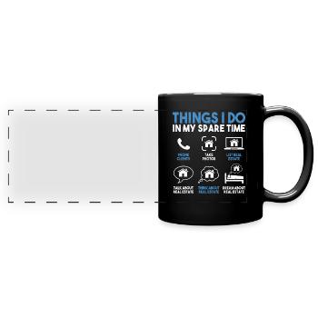 Immobilienmakler - Panorama-Tasse farbig - Schwarz - Vorne