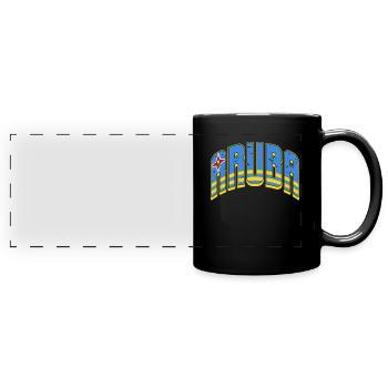 Aruba Caribbean Summer Ocean Beach Gift - Full Colour Panoramic Mug - black - Front