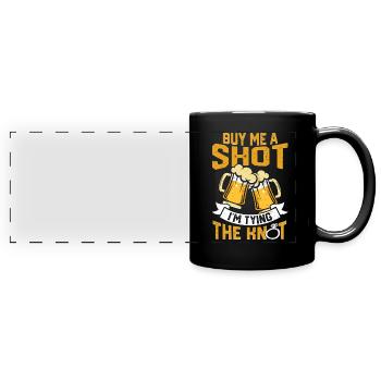 Junggeselle Jungesellenabschied - Panorama-Tasse farbig - Schwarz - Vorne