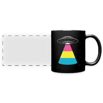 Alien UFO Alien Galaxy Geschnek - Full Colour Panoramic Mug - black - Front