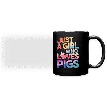 Pig Animal - Full Colour Panoramic Mug - black - Front