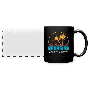 Bahamas Île des Caraïbes Cadeau d’été de l’Atlantique - Mug panoramique uni - noir - Devant