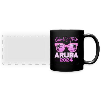 Aruba Caribbean Summer Ocean Beach Gift - Full Colour Panoramic Mug - black - Front