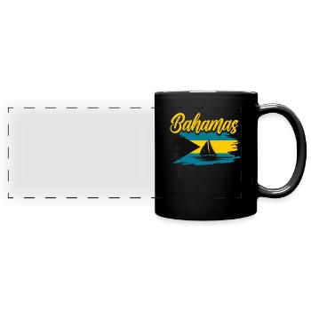 Bahamas Île des Caraïbes Cadeau d’été de l’Atlantique - Mug panoramique uni - noir - Devant