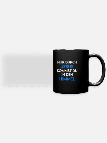 Jesus Christus / Christliches Geschenk - Panorama-Tasse farbig - Schwarz