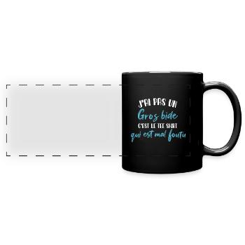 Ich habe keinen dicken Bauch, es ist das Geschenk-T-Shirt - Panorama-Tasse farbig - Schwarz - Vorne