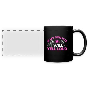 Fußball Mutter Sportfan Geschenk - Panorama-Tasse farbig - Schwarz - Vorne