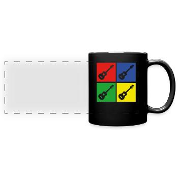 Ukulele - Panorama-Tasse farbig - Schwarz - Vorne