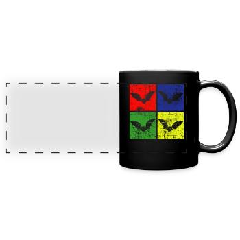 Chauves-souris - Mug panoramique uni - noir - Devant