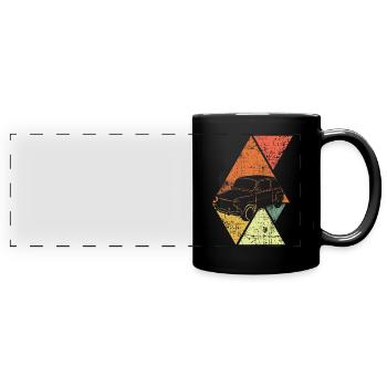 Voitures anciennes - Mug panoramique uni - noir - Devant