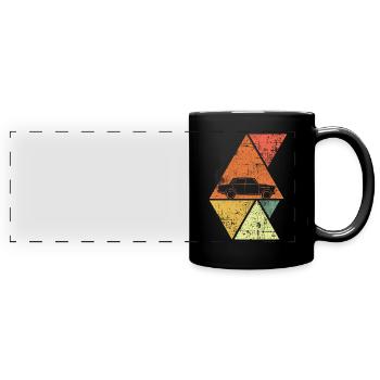 Voitures anciennes - Mug panoramique uni - noir - Devant